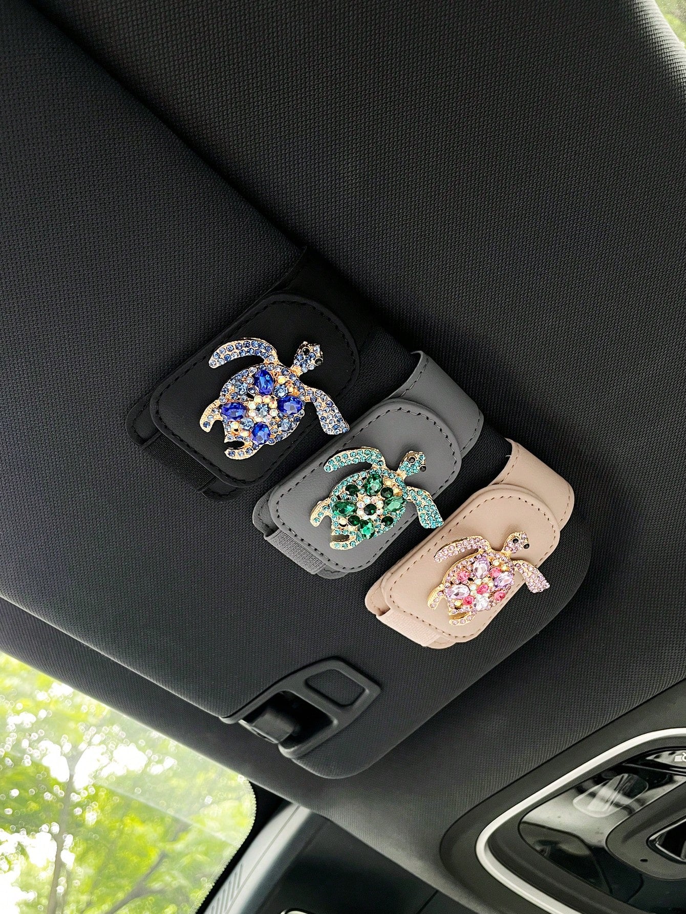 Car Sun Visor Glasses Clip, Creative Car Interior Fashion Glasses, Shades, Ticket Holder, Turtle Decor Car Glasses Clip, Car Interior Accessories