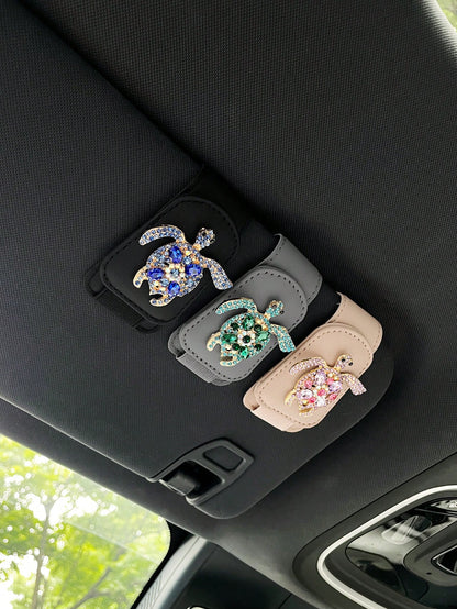 Car Sun Visor Glasses Clip, Creative Car Interior Fashion Glasses, Shades, Ticket Holder, Turtle Decor Car Glasses Clip, Car Interior Accessories
