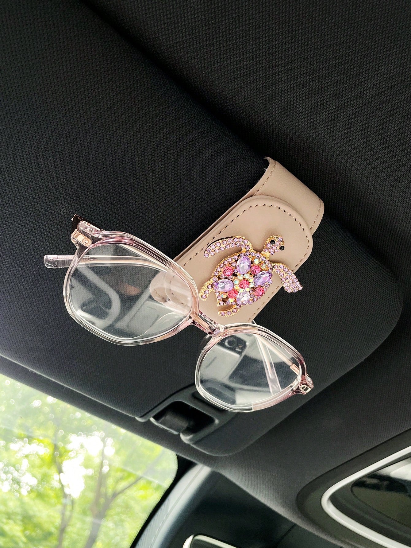 Car Sun Visor Glasses Clip, Creative Car Interior Fashion Glasses, Shades, Ticket Holder, Turtle Decor Car Glasses Clip, Car Interior Accessories