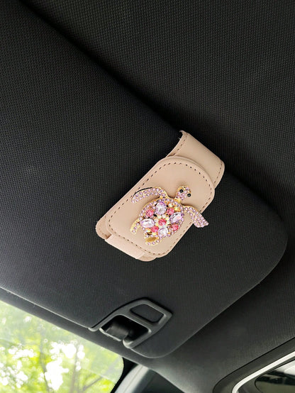 Car Sun Visor Glasses Clip, Creative Car Interior Fashion Glasses, Shades, Ticket Holder, Turtle Decor Car Glasses Clip, Car Interior Accessories