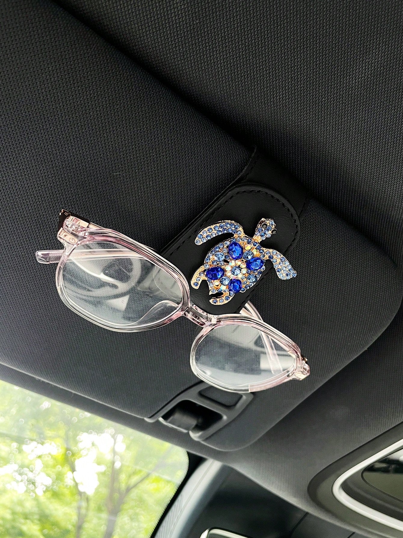 Car Sun Visor Glasses Clip, Creative Car Interior Fashion Glasses, Shades, Ticket Holder, Turtle Decor Car Glasses Clip, Car Interior Accessories
