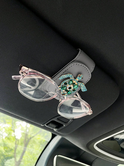Car Sun Visor Glasses Clip, Creative Car Interior Fashion Glasses, Shades, Ticket Holder, Turtle Decor Car Glasses Clip, Car Interior Accessories