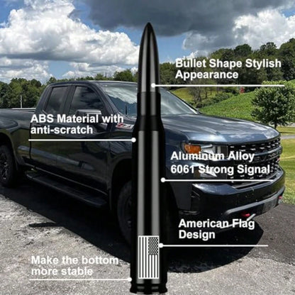 Car Truck Antenna With Tire Valve Caps American Flag Universal Short Replacement For GMC Sierra Chevy Ado Dodge Ram 1500 2500 3500 F150 F250 F350 Super Duty Raptor Radio Accessories