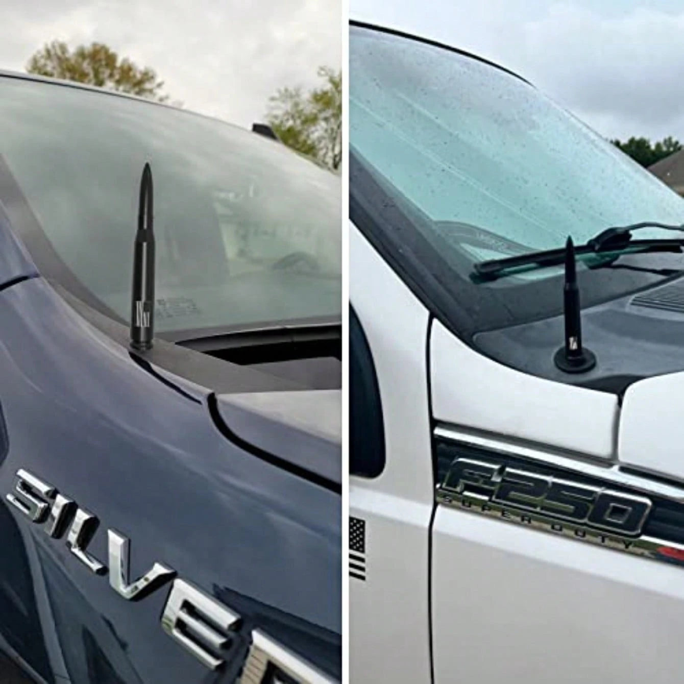 Car Truck Antenna With Tire Valve Caps American Flag Universal Short Replacement For GMC Sierra Chevy Ado Dodge Ram 1500 2500 3500 F150 F250 F350 Super Duty Raptor Radio Accessories