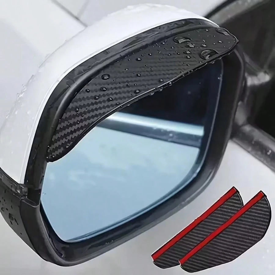 Carbon Fiber Texture Car Side Mirror Rain Guards- Windproof Sun Visors, Reducing 90% Raindrops, Enhancing Clear Visibility, Sporty Style Upgrade, Side Mirror Covers, Truck Window Rain Guards
