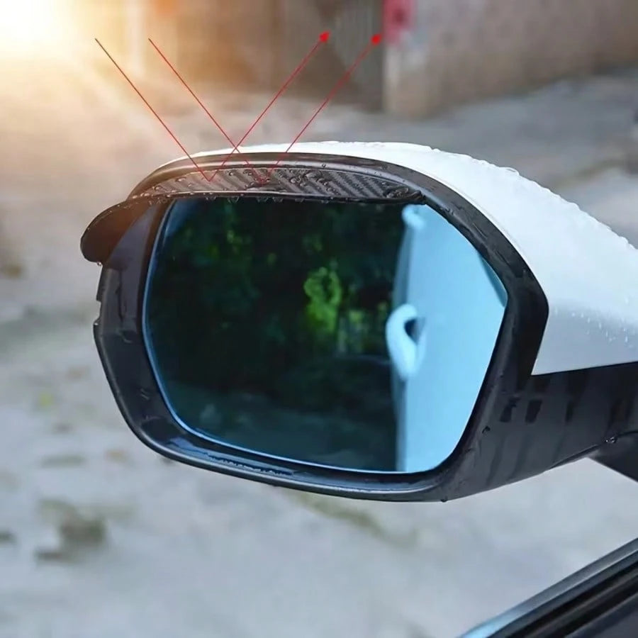 Carbon Fiber Texture Car Side Mirror Rain Guards- Windproof Sun Visors, Reducing 90% Raindrops, Enhancing Clear Visibility, Sporty Style Upgrade, Side Mirror Covers, Truck Window Rain Guards