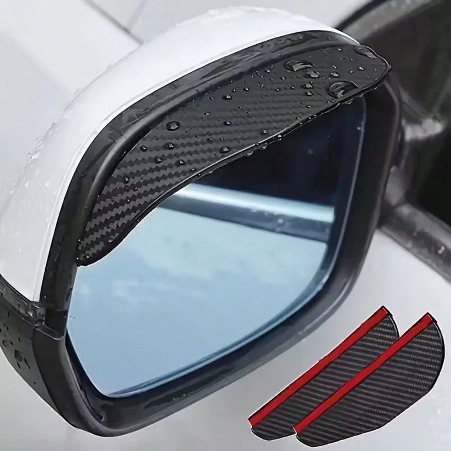 Carbon Fiber Texture Car Side Mirror Rain Guards- Windproof Sun Visors, Reducing 90% Raindrops, Enhancing Clear Visibility, Sporty Style Upgrade, Side Mirror Covers, Truck Window Rain Guards