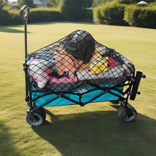 Cargo Net For Utility Folding Wagon, Garden Cart, Folding Trolley Cart, Beach Cart, Made Of Heavy-Duty Elastic Nylon Net 24"X35.5"To 47"*71"
