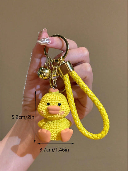 Cartoon Creative Resin & Knit Thread Teddy Bear Fashionable Mini Backpack Pendant Bag Accessories Accessories Decor For Teen Girls Women College Students Rookies & White-Collar Workers Present Car Acc