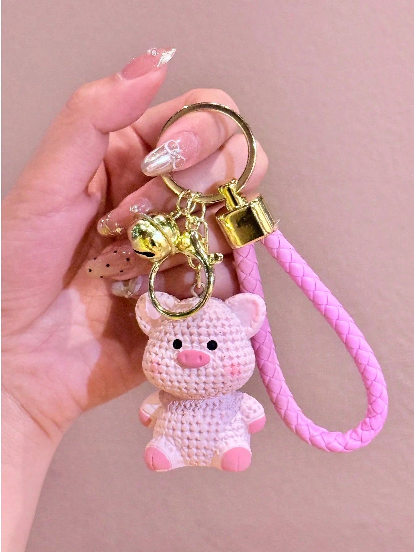 Cartoon Creative Resin & Knit Thread Teddy Bear Fashionable Mini Backpack Pendant Bag Accessories Accessories Decor For Teen Girls Women College Students Rookies & White-Collar Workers Present Car Acc