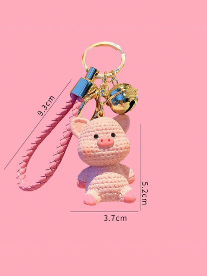 Cartoon Creative Resin & Knit Thread Teddy Bear Fashionable Mini Backpack Pendant Bag Accessories Accessories Decor For Teen Girls Women College Students Rookies & White-Collar Workers Present Car Acc