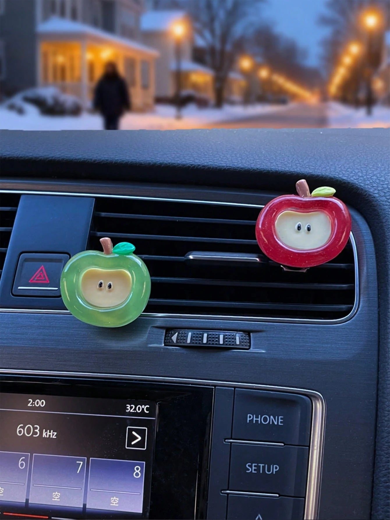 Cartoon Fruit Car Air Freshener Clip, Creative Apple Shaped Car Air Vent Fragrance Clip, Car Accessories Decoration