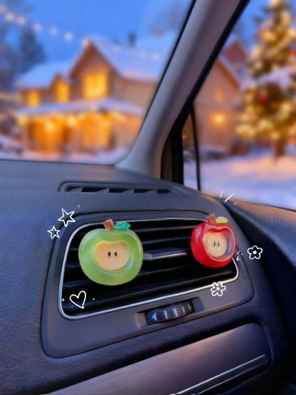 Cartoon Fruit Car Air Freshener Clip, Creative Apple Shaped Car Air Vent Fragrance Clip, Car Accessories Decoration