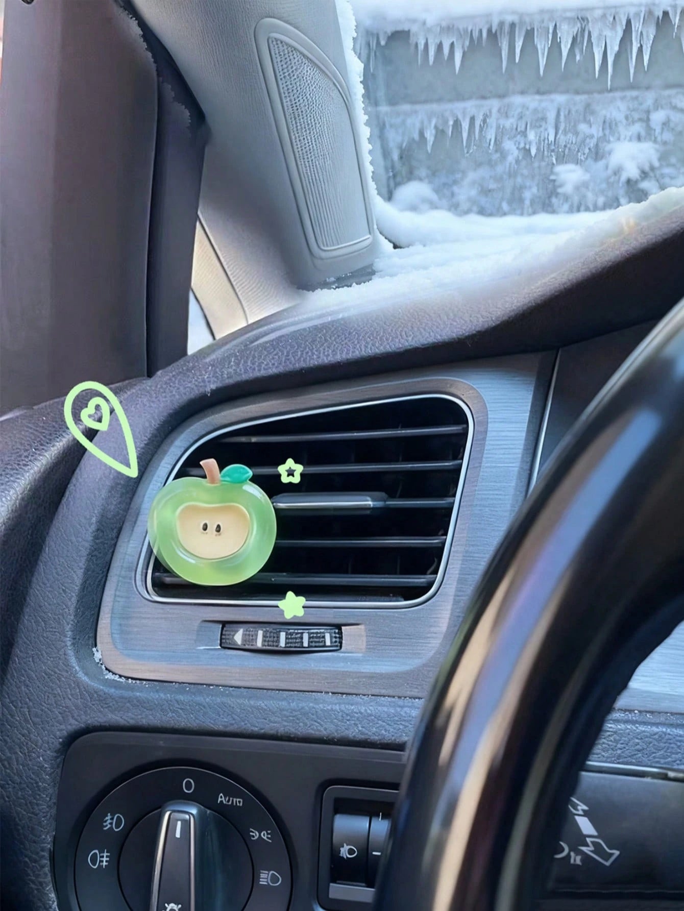 Cartoon Fruit Car Air Freshener Clip, Creative Apple Shaped Car Air Vent Fragrance Clip, Car Accessories Decoration