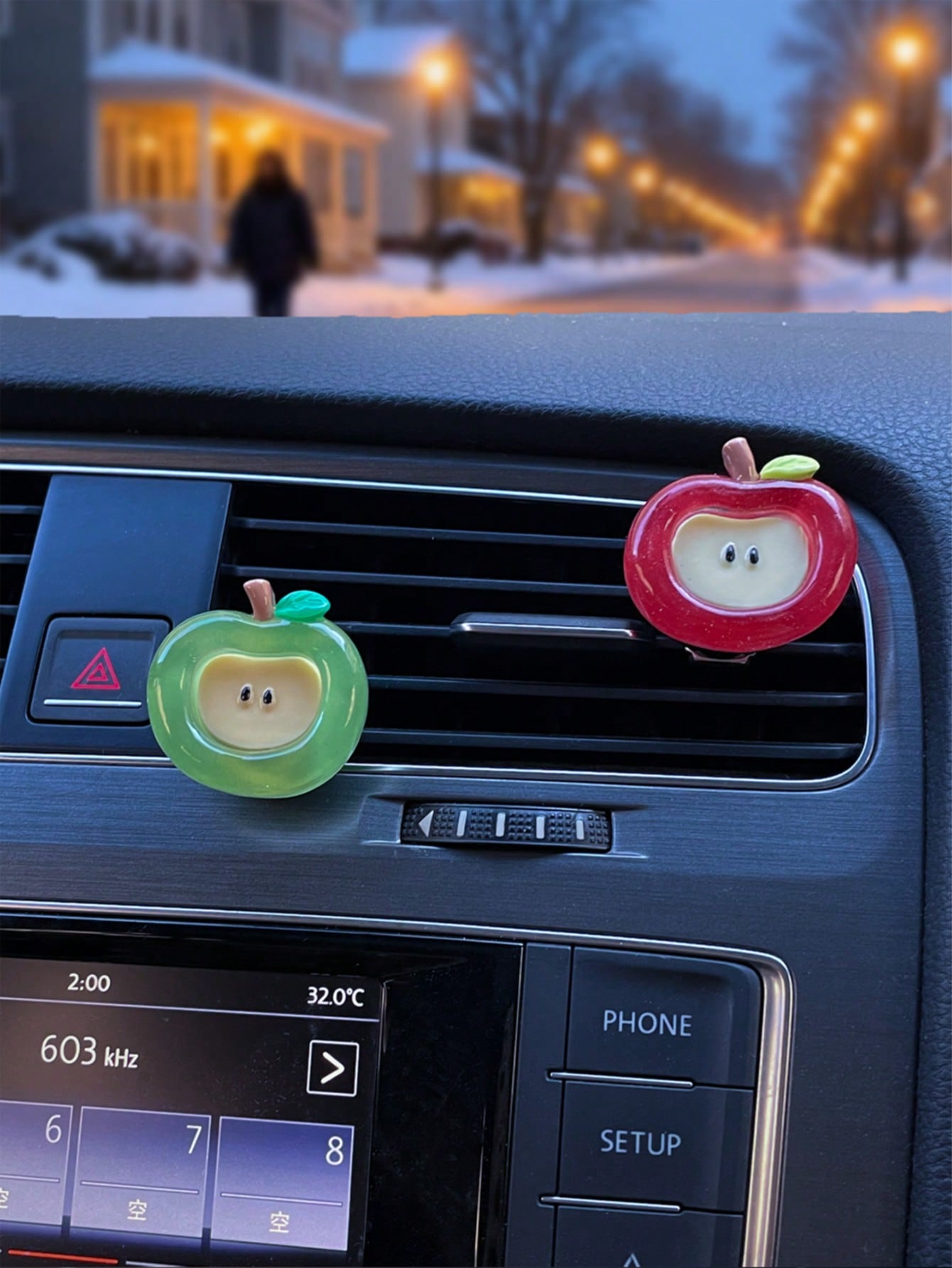 Cartoon Fruit Car Air Freshener Clip, Creative Apple Shaped Car Air Vent Fragrance Clip, Car Accessories Decoration