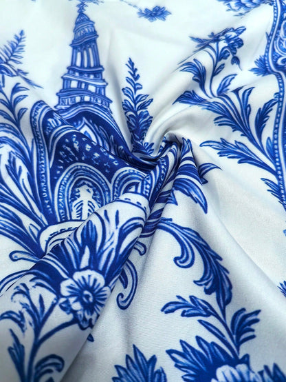 Casual Fashion Baroque Floral Print Women's Plus Size Long Sleeve Button-Up Blouse