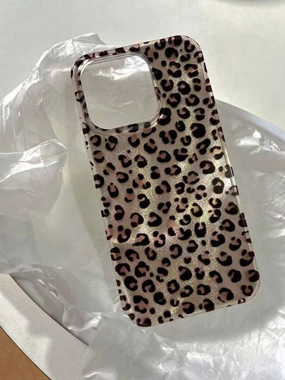 Cheetah Print, Leopard Print Korean Style Cute Leopard Phone Case, Suitable For IPhone 16/15/14/13/12 Pro Max/11, Fashionable Animal Pattern Soft Shockproof Back Cover