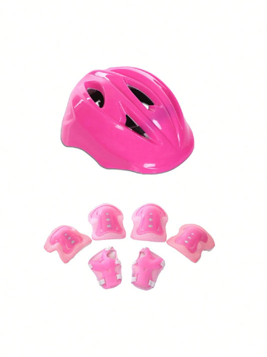 Children's Roller Skating Protective Set Breathable Wear Resistant Adjustable Size Helmet Knee Elbow Pads Suit, Back To School