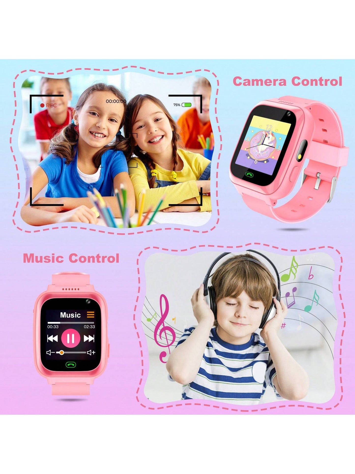 Children's Smartwatch- Call,Camera,Video Recorder,Flashlight,Music Player,8 Game Kids Smart Watch- Great Gift For Kids Boys Girls Birthday Christmas