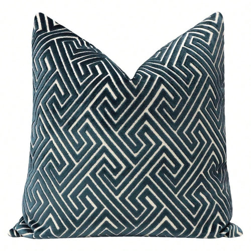 CKnight [Room Decor Pillow]Roman Cut Velvet Navy Blue Pillow Cut Velvet Designer Velvet Pillow Bedroom Home Decor