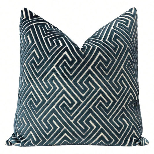 CKnight [Room Decor Pillow]Roman Cut Velvet Navy Blue Pillow Cut Velvet Designer Velvet Pillow Bedroom Home Decor