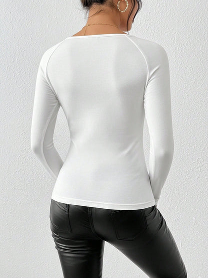 Clasi Contrast Mesh Slim Fit Tee Fall Cloth For Women