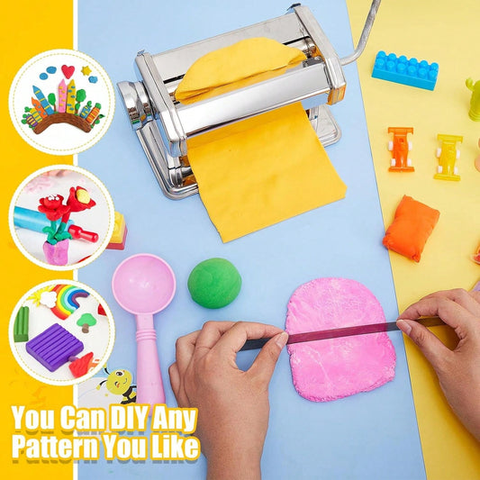 [Clay Roller Machine] 1pc Polymer Clay Roller Machine- Clay Presser Machine With 6 Thickness Options, 15cm 5.91 Inch Wide Roller, Thin 1 To 3mm For Craft Projects, Clay Tools And Clay Conditioning Ma