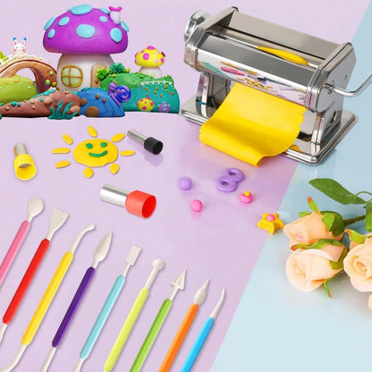 [Clay Roller Machine] 1pc Polymer Clay Roller Machine- Clay Presser Machine With 6 Thickness Options, 15cm 5.91 Inch Wide Roller, Thin 1 To 3mm For Craft Projects, Clay Tools And Clay Conditioning Ma