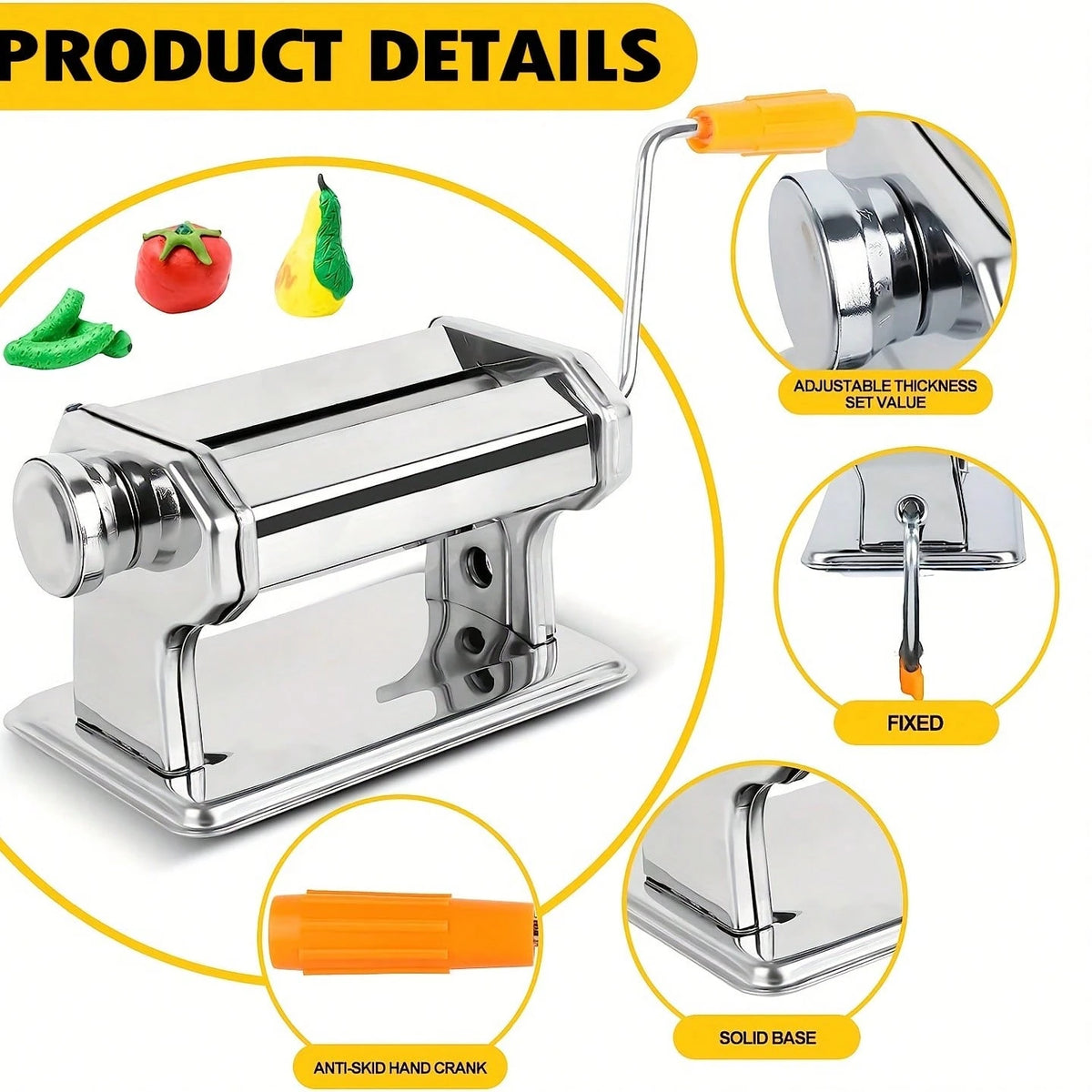 [Clay Roller Machine] 1pc Polymer Clay Roller Machine- Clay Presser Machine With 6 Thickness Options, 15cm 5.91 Inch Wide Roller, Thin 1 To 3mm For Craft Projects, Clay Tools And Clay Conditioning Ma