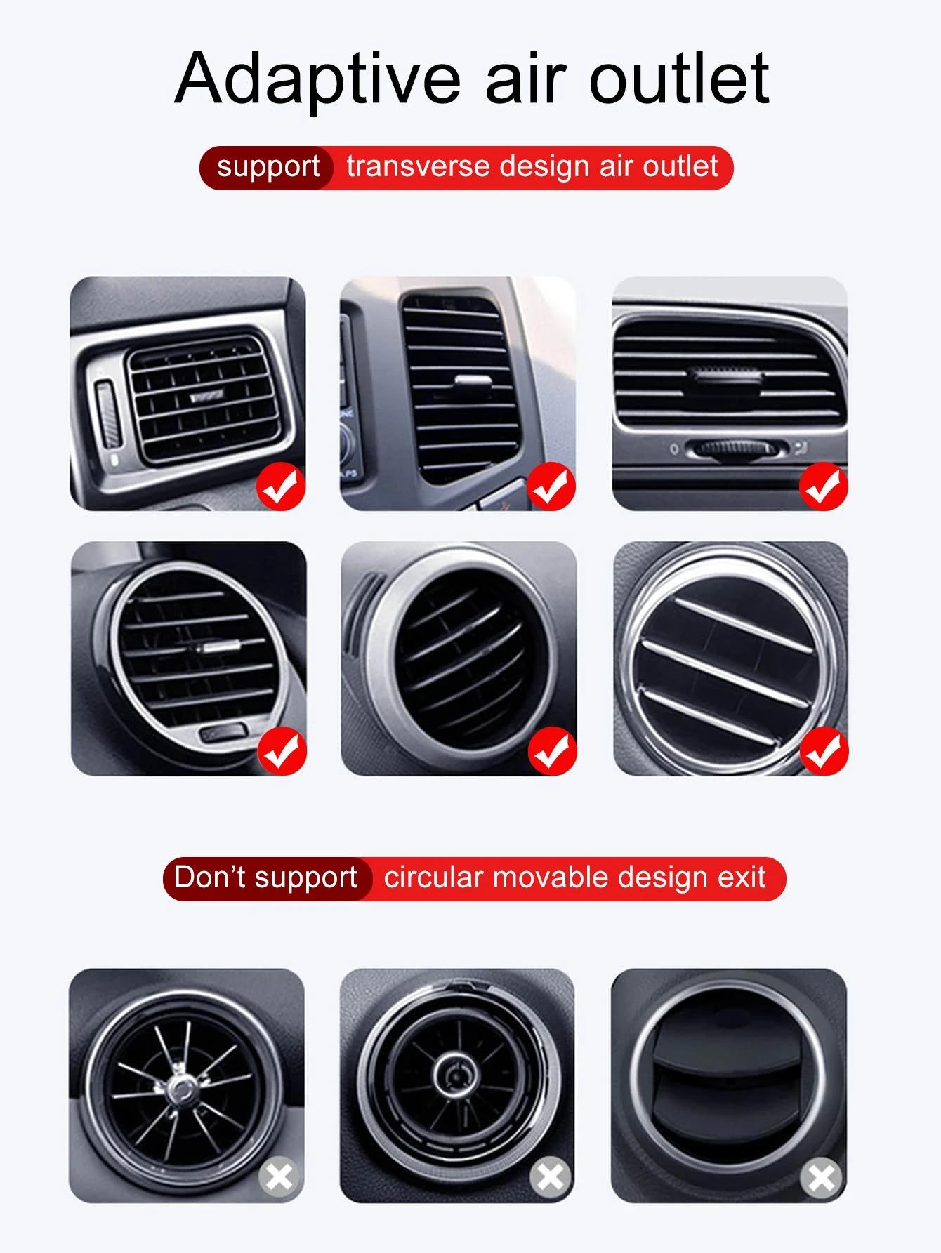 Clip-On Air Vent Phone Holder, Textured Bracket, Multifunctional Car Phone Mount, Air Vent Instrument Navigation Car Phone Holder, Gift For Boyfriend, Car Phone, Compatible With IPhone & Android, Birt