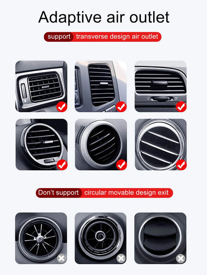 Clip-On Air Vent Phone Holder, Textured Bracket, Multifunctional Car Phone Mount, Air Vent Instrument Navigation Car Phone Holder, Gift For Boyfriend, Car Phone, Compatible With IPhone & Android, Birt