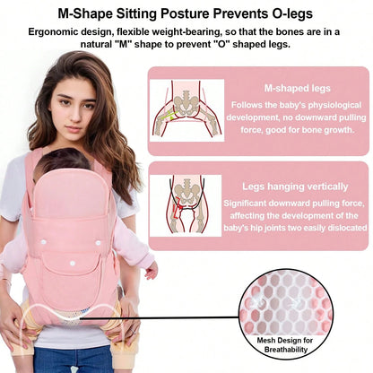 CN. 1PC Baby Carrier Grey/Pink/Black Newborn To Toddler(7-30lbs), Baby Christmas Gift,Toddler Carrier With Adjustable Shoulder Strap, Baby Holder Carrier