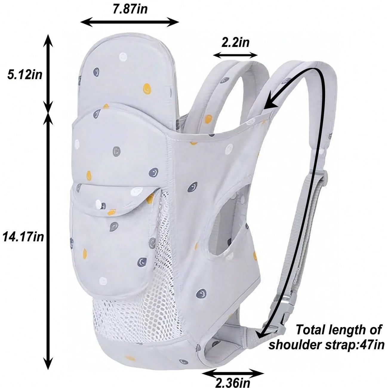 CN. 1PC Baby Carrier Grey/Pink/Black Newborn To Toddler(7-30lbs), Baby Christmas Gift,Toddler Carrier With Adjustable Shoulder Strap, Baby Holder Carrier