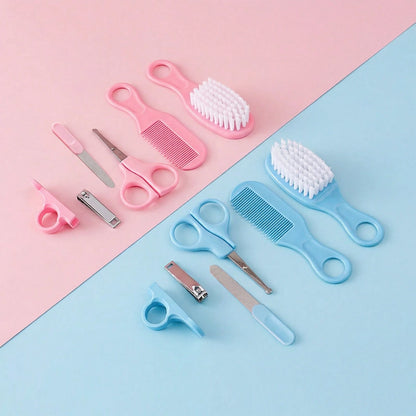 Cochildor 6-Piece Set Of Baby Care Products, Including Beauty Brush, Comb And Scissors, Home Nail And Hair Cleaning Care Set, With Two Color Options