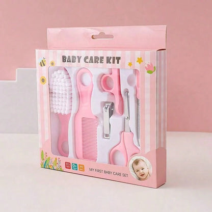 Cochildor 6-Piece Set Of Baby Care Products, Including Beauty Brush, Comb And Scissors, Home Nail And Hair Cleaning Care Set, With Two Color Options