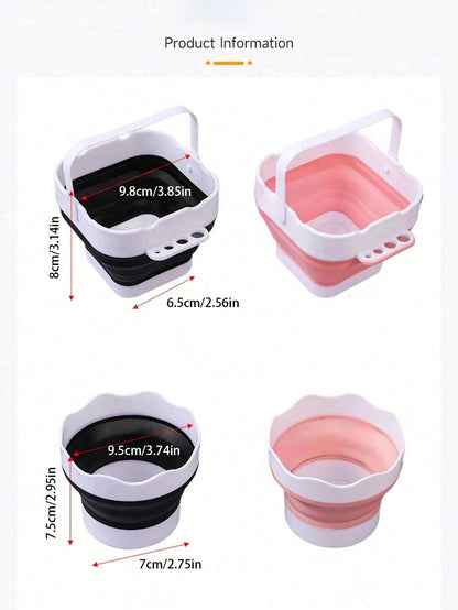 Collapsible Silicone Brush Cleaner Cup Foldable Paint Brush Washer Portable Water Basin For Acrylic Oil Watercolor Painting Artist Travel Studio Art Supplies