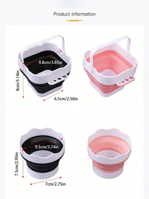Collapsible Silicone Brush Cleaner Cup Foldable Paint Brush Washer Portable Water Basin For Acrylic Oil Watercolor Painting Artist Travel Studio Art Supplies