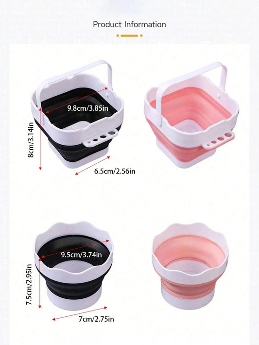 Collapsible Silicone Brush Cleaner Cup Foldable Paint Brush Washer Portable Water Basin For Acrylic Oil Watercolor Painting Artist Travel Studio Art Supplies