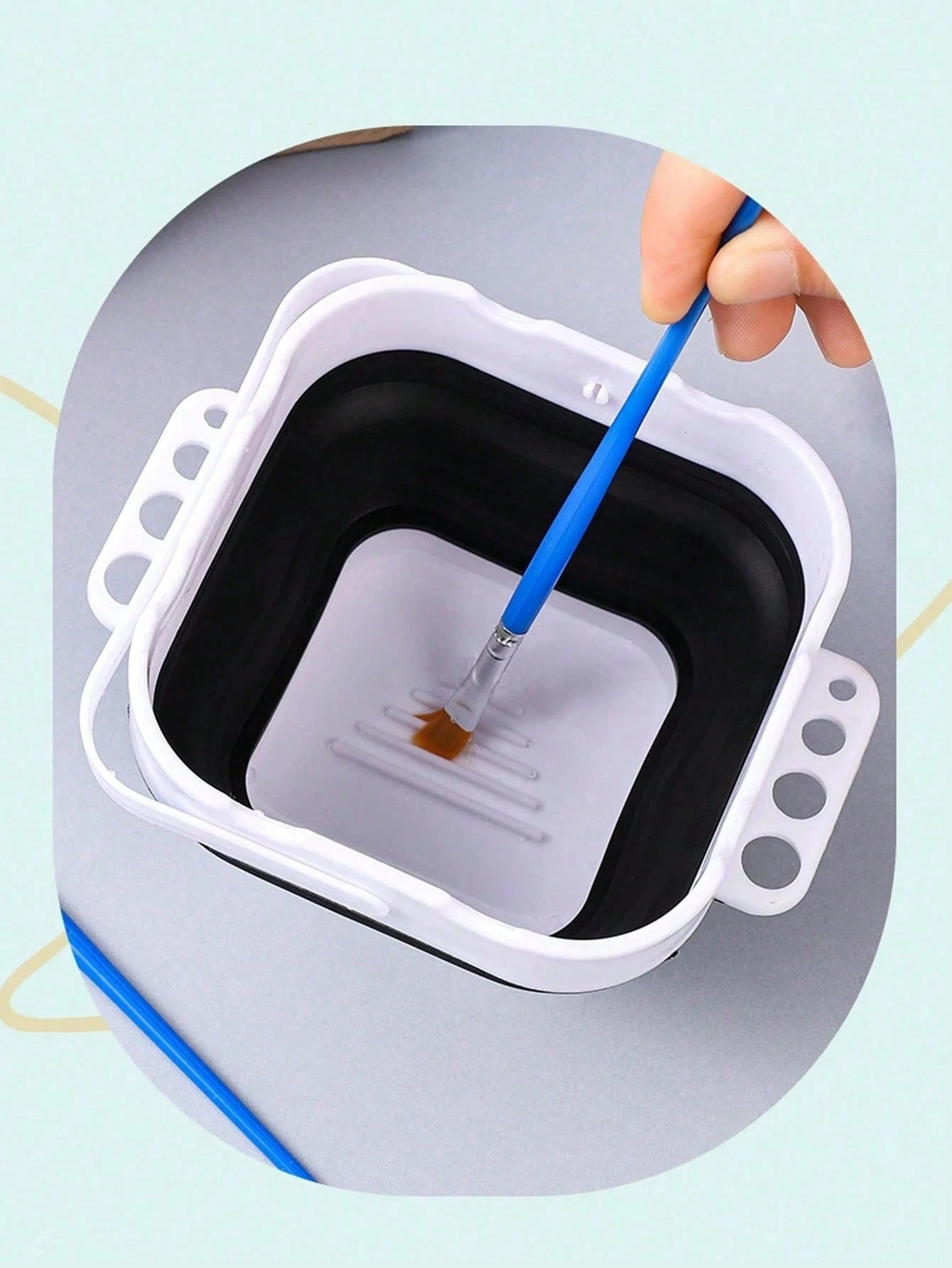 Collapsible Silicone Brush Cleaner Cup Foldable Paint Brush Washer Portable Water Basin For Acrylic Oil Watercolor Painting Artist Travel Studio Art Supplies