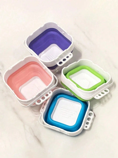Collapsible Silicone Brush Cleaner Cup Foldable Paint Brush Washer Portable Water Basin For Acrylic Oil Watercolor Painting Artist Travel Studio Art Supplies