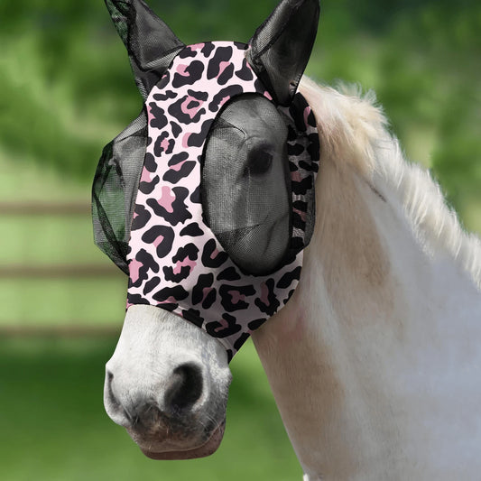 Comfortable Horse Fly Mask With Ears, UV Protection And Sun Protection- Soft And Lightweight- Breathable Horse Mask (M;Cob)