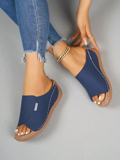 Comfortable Platform Slides For Women - Soft House Slippers Indoor Outdoor,Breathable Minimalist Slippers - Cozy Cloud Slides For Home Relax,Easy On Off Slide Sandals - Cushioned Arch Support Slippers
