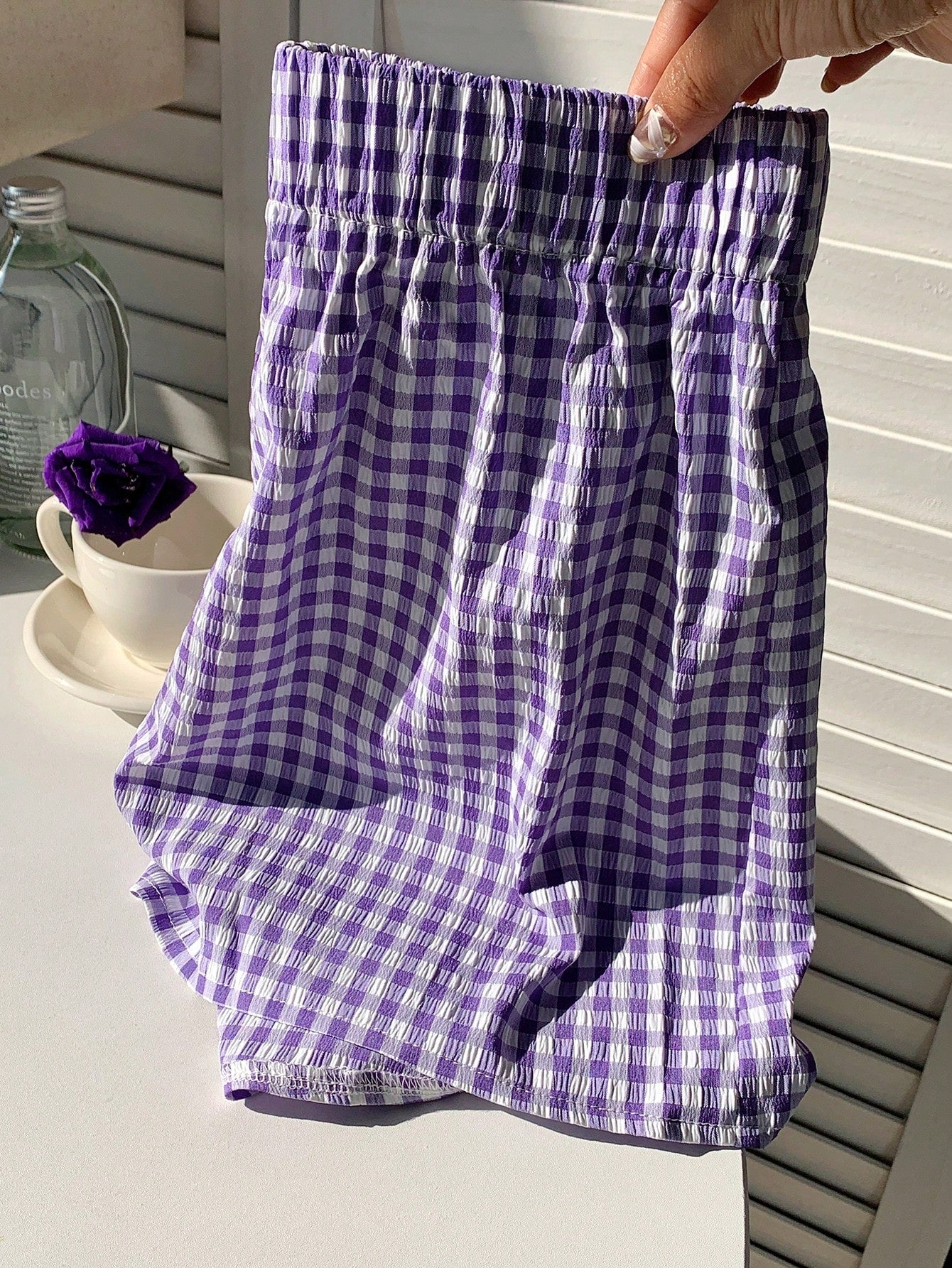 Comfortcana Plaid Casual Shorts With Elastic Waist