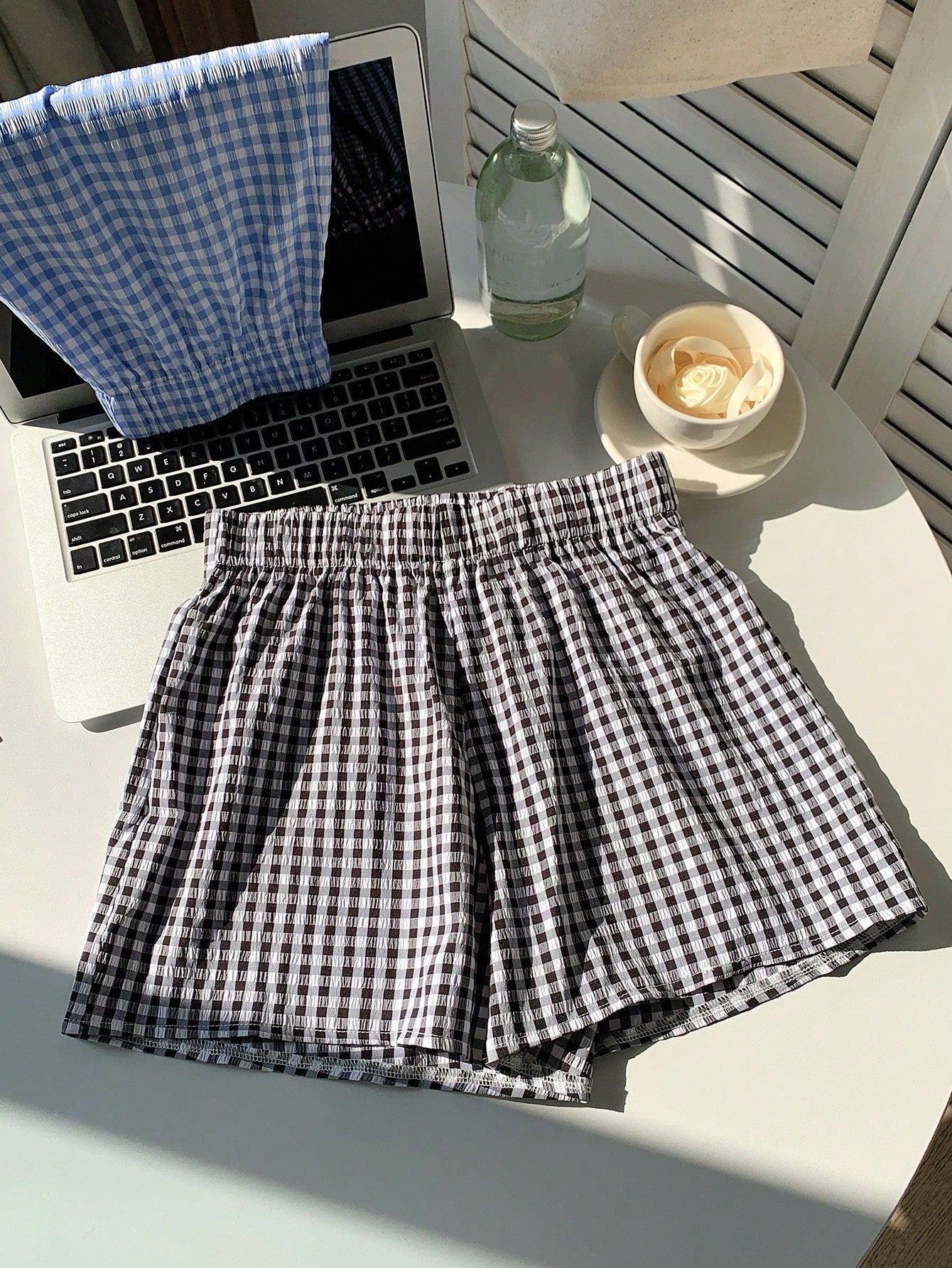 Comfortcana Plaid Casual Shorts With Elastic Waist