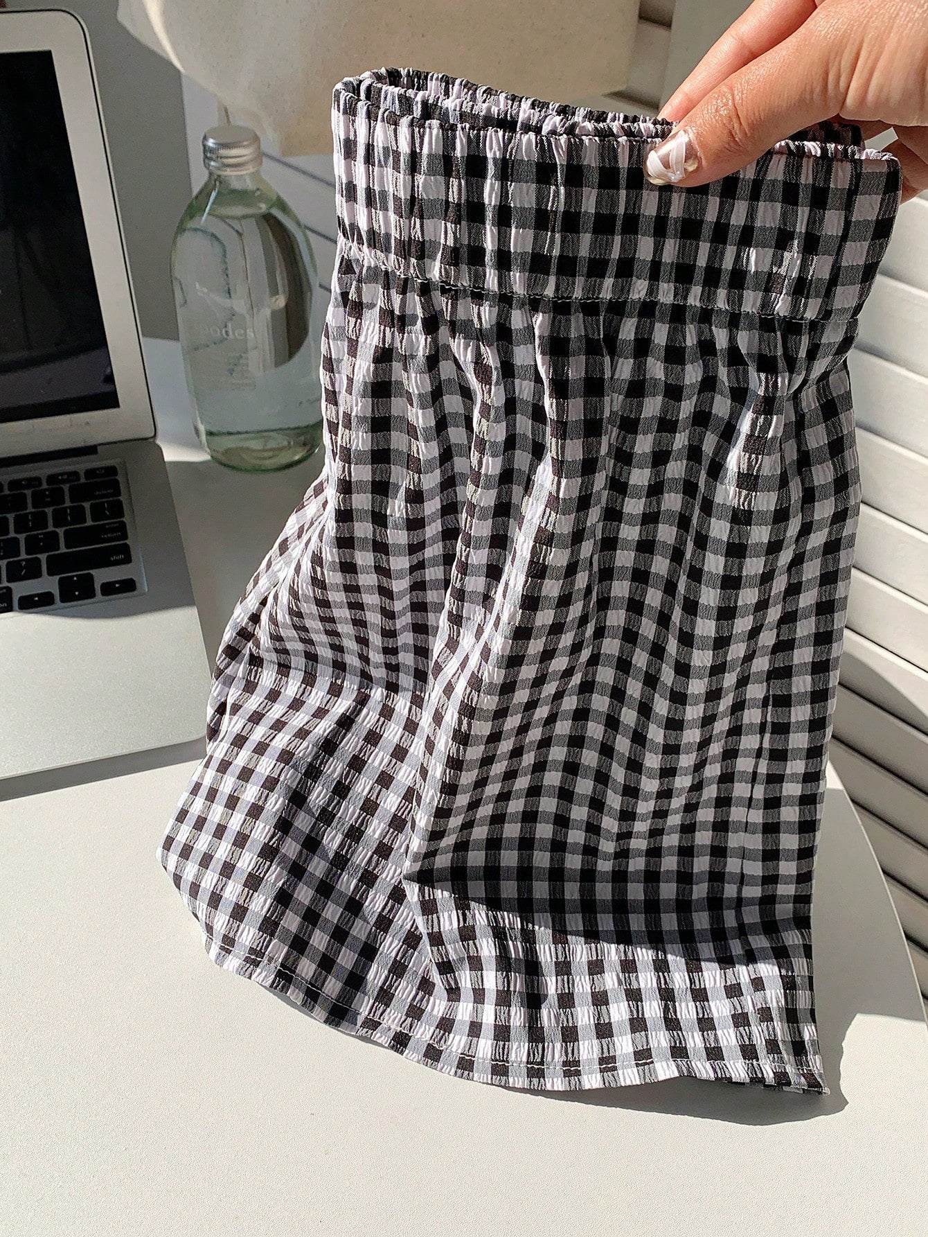 Comfortcana Plaid Casual Shorts With Elastic Waist