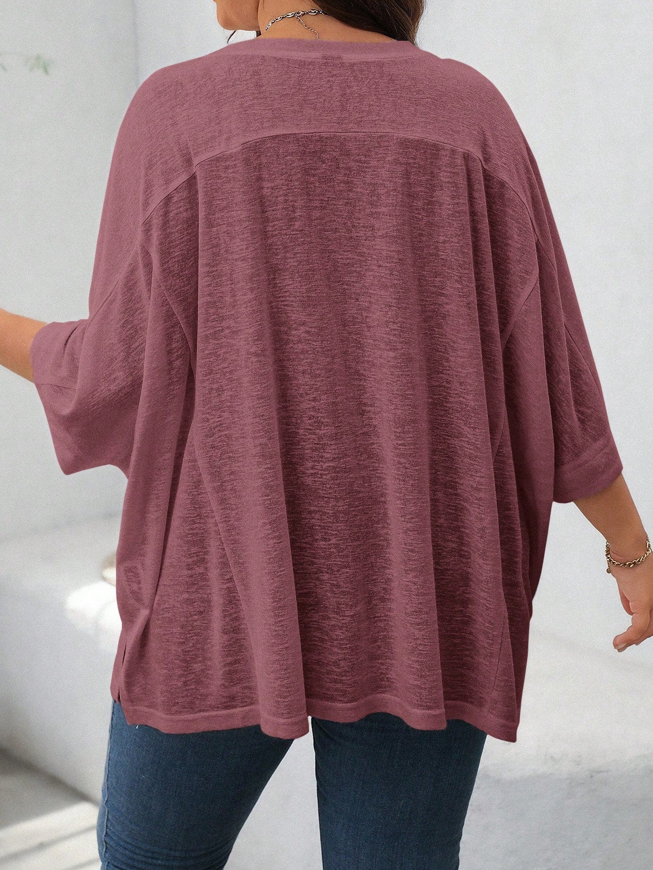 Comfylo Casual Loose Fit Basic Short Sleeve Plus Size T-Shirt, Summer