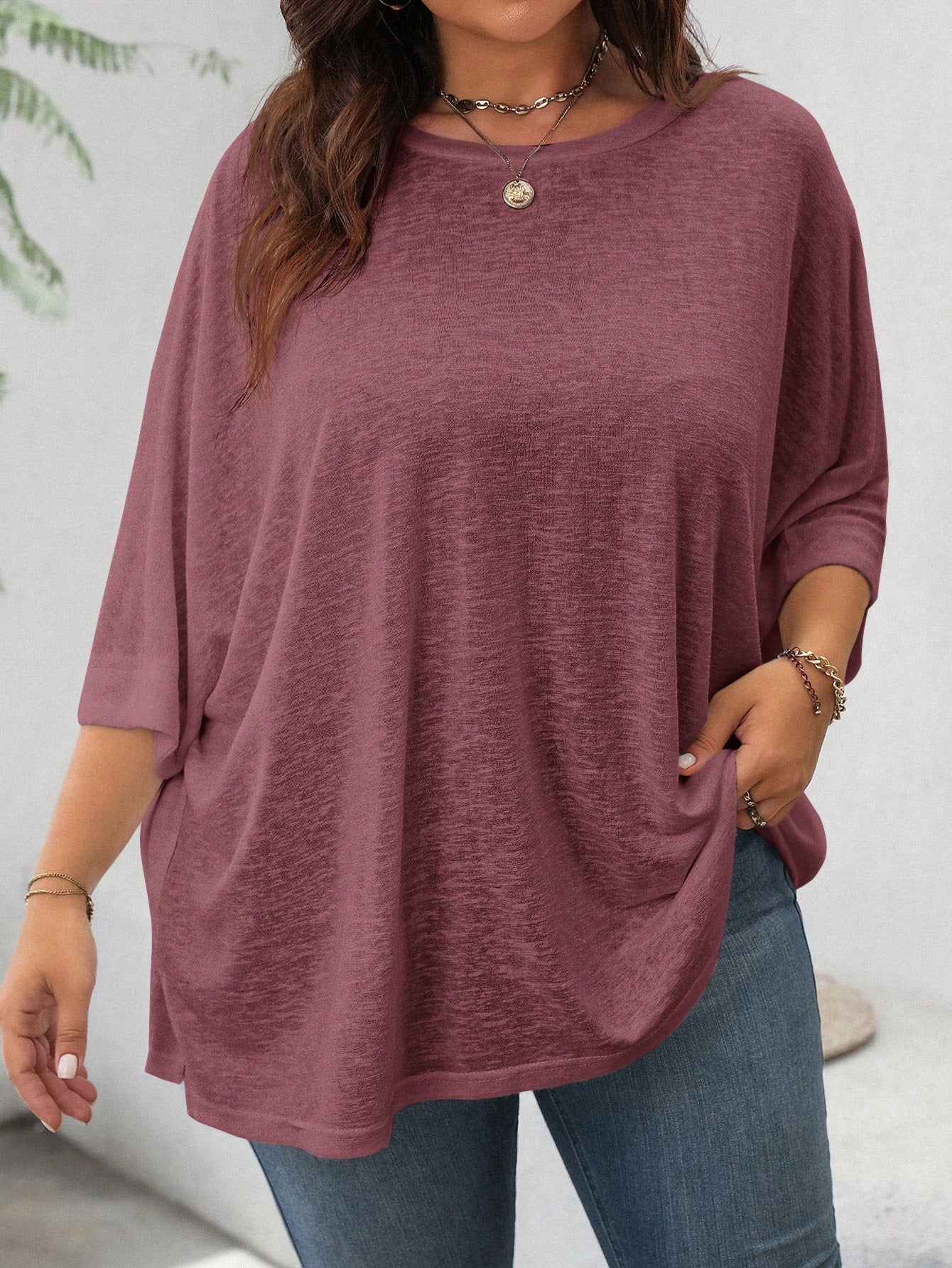 Comfylo Casual Loose Fit Basic Short Sleeve Plus Size T-Shirt, Summer