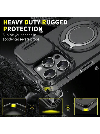 Compatible With IPhone 17 Pro Max 16E 16 15 14 13 12 11 Pro Max Phone Case, Anti-Drop Armor Sliding Cover Protective Case, Compatible With IPhone 16 Pro Max 16 Pro 16 Plus 17 Pro 17 Air 13 Pro Max, Ga
