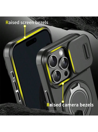 Compatible With IPhone 17 Pro Max 16E 16 15 14 13 12 11 Pro Max Phone Case, Anti-Drop Armor Sliding Cover Protective Case, Compatible With IPhone 16 Pro Max 16 Pro 16 Plus 17 Pro 17 Air 13 Pro Max, Ga