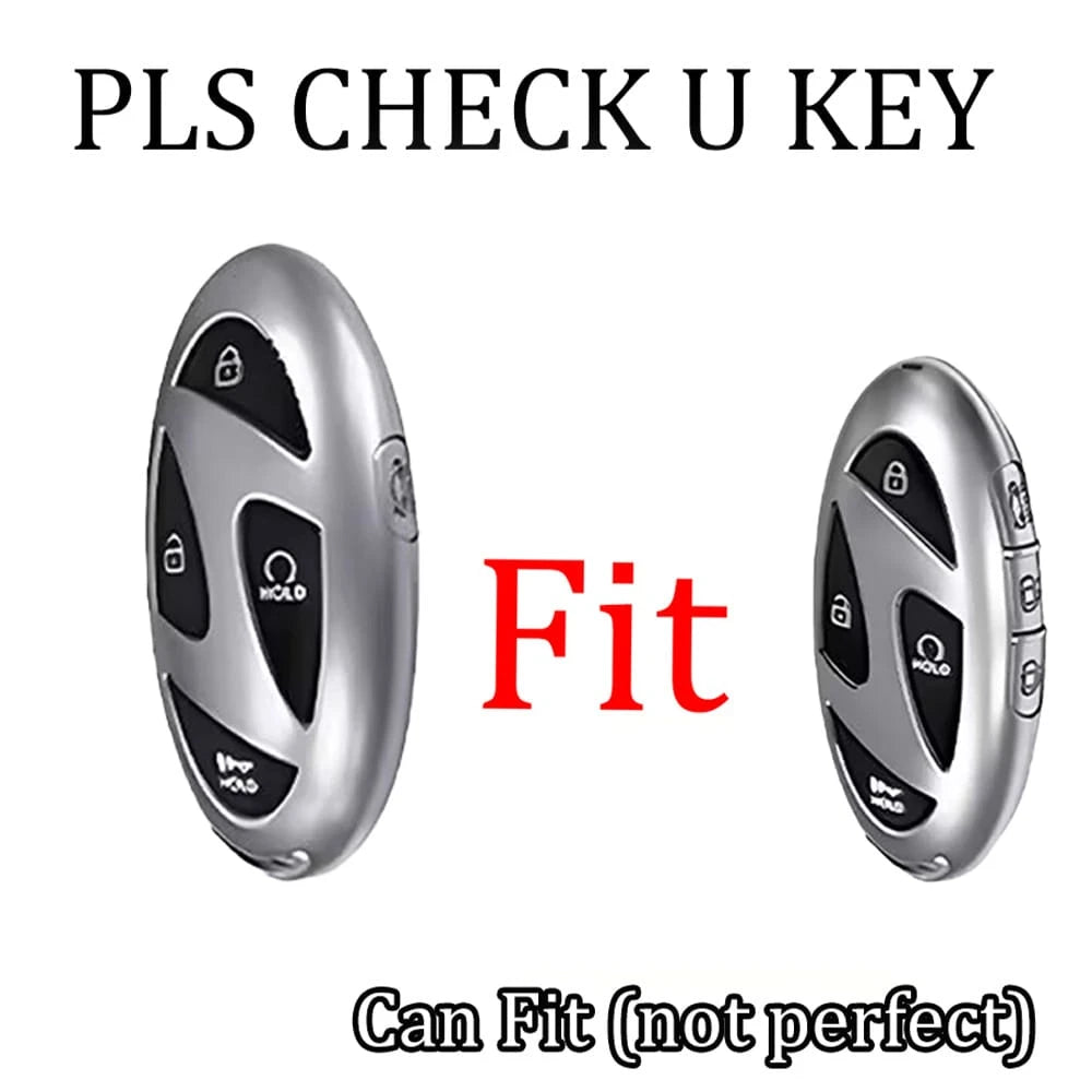 Compatible With Oval Modern 5-Button/7-Button Car Remote Key Fob, Electroplated Silver Edge TPU Full Coverage Protective Shell, Anti-Slip, Wear-Resistant, Anti-Drop, Dust-Proof, Minimalist Black Key C